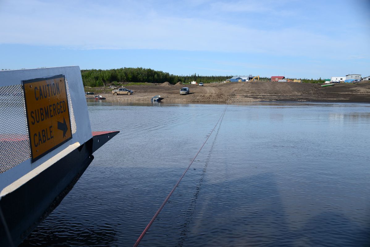 06B Peel River 600m Submerged Cable Ferry Just After Fort McPherson Northwest Territories On Day Tour From Inuvik To Arctic Circle